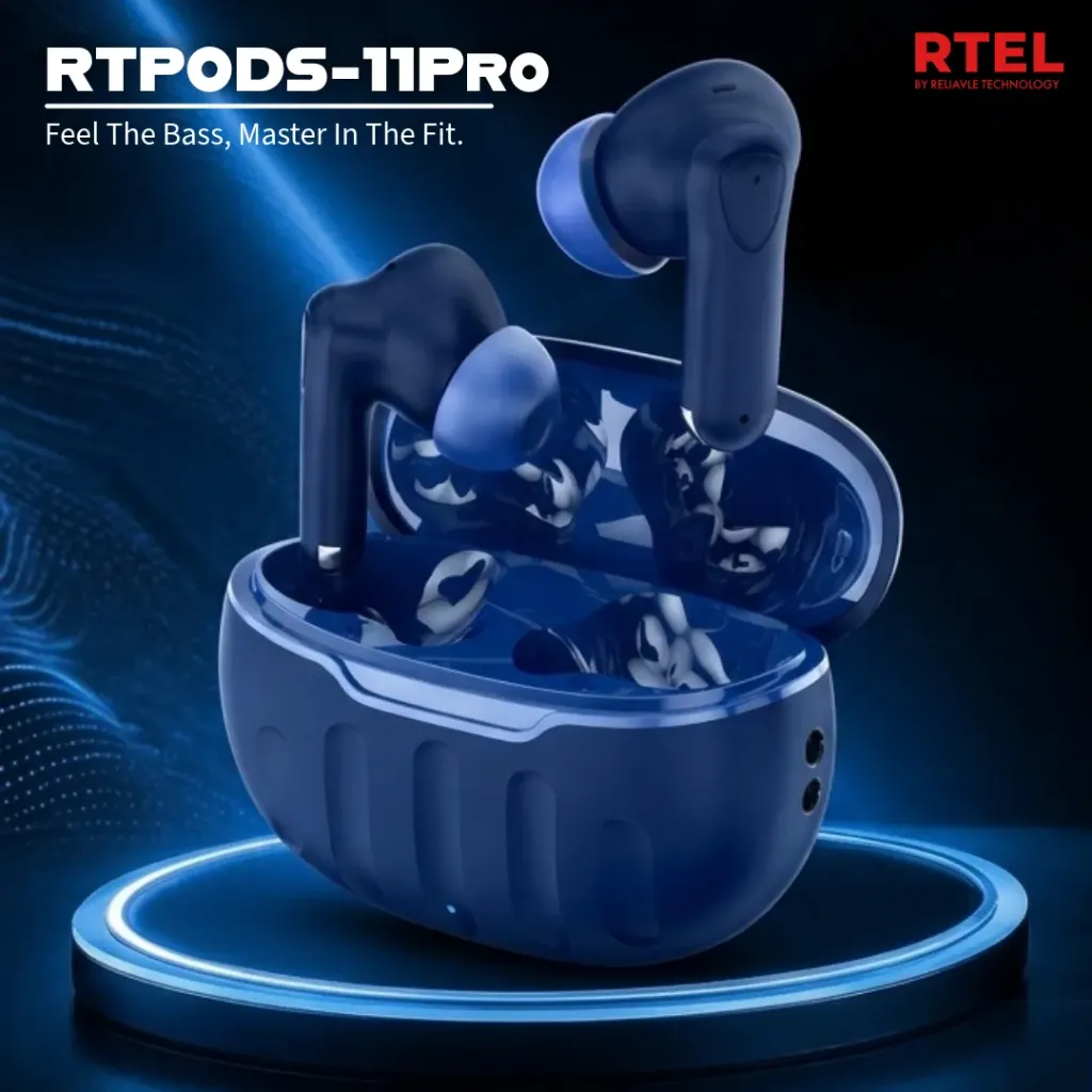 RTPODS-11Pro ANC Wireless TWS Earbuds With IPX5 Sweat Resistance (Active Noise Cancelling)