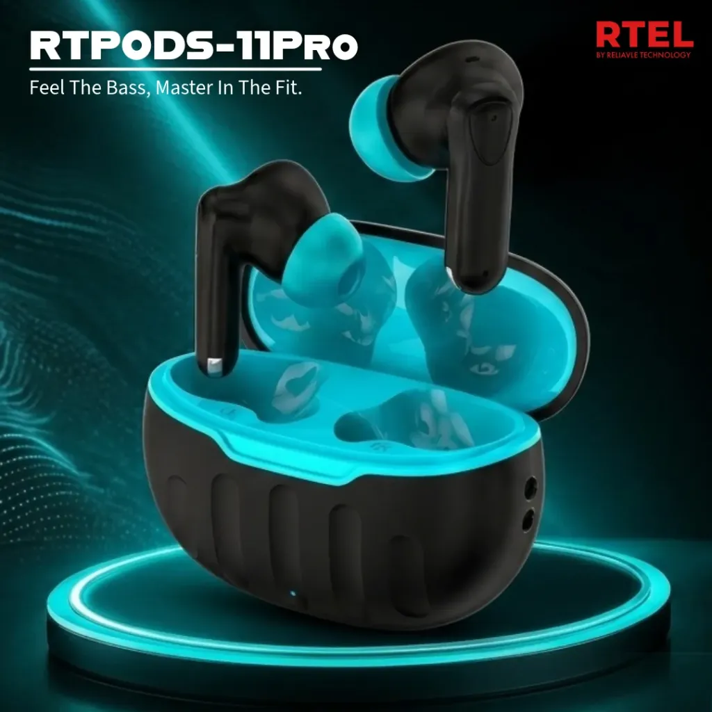 RTPODS-11Pro ANC Wireless TWS Earbuds With IPX5 Sweat Resistance (Active Noise Cancelling)