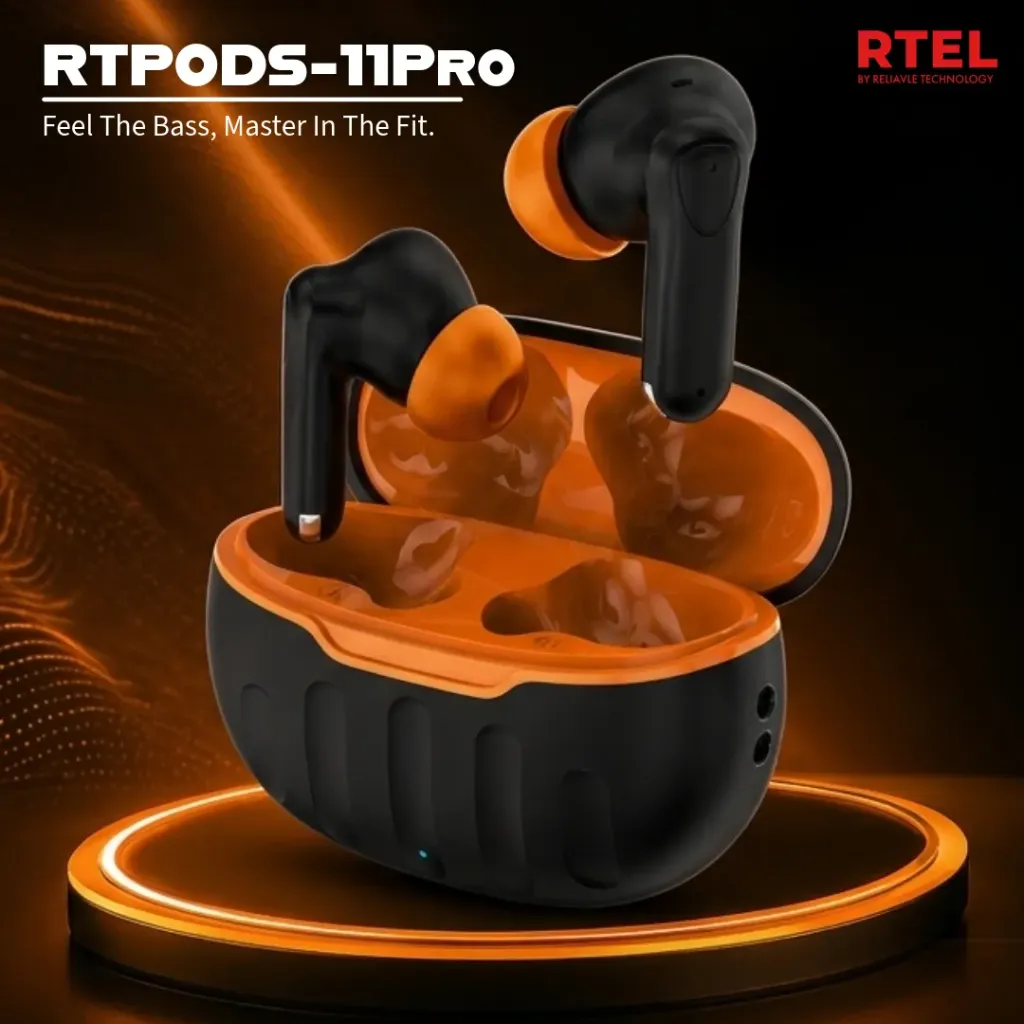 RTPODS-11Pro ANC Wireless TWS Earbuds With IPX5 Sweat Resistance (Active Noise Cancelling)